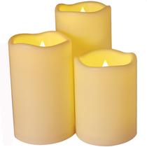 Velas sem chama, temporizador impermeável SWEETIME 1000h, 6h, pacote com 3