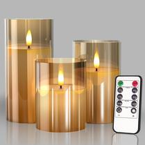 Velas sem chama Tyawon LED Glass com controle remoto e temporizador (pacote com 3)