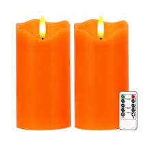 Velas sem chama VEEKI Flickering Fall LED com controle remoto de 6 x 3 polegadas