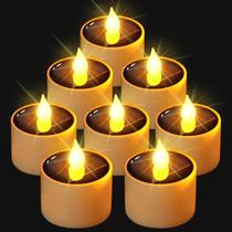 Velas solares VOOKRY, impermeáveis, recarregáveis, 8 unidades