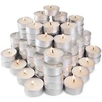Velas Tea Lights, pacote com 100 velas brancas sem perfume, 4 horas de tempo de queima