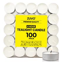 Velas Tea Lights Zuvo 4 Hour Burn (pacote com 100) - brancas Velas Tea Lights Zuvo 4 Hour Burn (pacote com 100) - brancas
