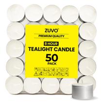 Velas Tea Lights Zuvo 8 Hour (pacote com 50) brancas sem perfume Velas Tea Lights Zuvo 8 Hour (pacote com 50) brancas sem perfume