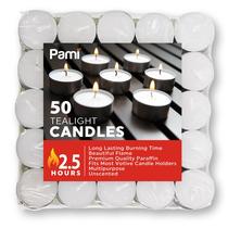 Velas Tealight PAMI Premium, pacote com 50, de longa duração e sem perfume