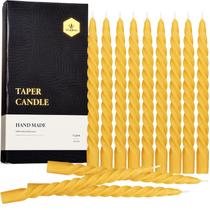 Velas TELOSMA Natural Beeswax Spiral Taper 25 cm - 12 peças