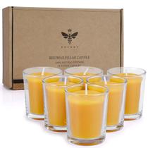 Velas votivas DEYBBY Pure Beeswax 12 Hours Burn, pacote com 6 Velas votivas DEYBBY Pure Beeswax 12 Hours Burn, pacote com 6