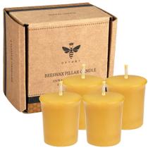 Velas votivas DEYBBY Pure Beeswax, pacote com 4, 12 horas de queima Velas votivas DEYBBY Pure Beeswax, pacote com 4, 12 horas de queima