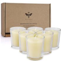 Velas votivas DEYBBY White Beeswax 12 Hours Burn, pacote com 6