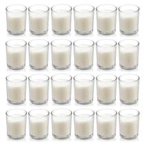 Velas votivas Housecret, vidro branco quente sem perfume (pacote com 24)