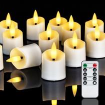 Velas Votivas LED Homemory - Pacote com 12 Unidades e Controle Remoto