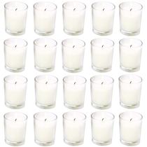 Velas votivas YIH, branco quente, sem perfume, preenchidas com vidro x20