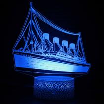 Veleiro 3D Night Light Porta-aviões Titanic Pirate
