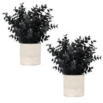Velener, 2 peças, pequenas plantas artificiais de eucalipto preto, 8 cm Velener, 2 peças, pequenas plantas artificiais de eucalipto preto, 8 cm