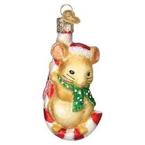 Velho mundo Natal Natal Mouse Vidro Soprado Enfeite para Árvore de Natal