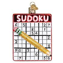 Velho Mundo Natal Sudoku Blowown Glass 2020 Enfeites de Natal Exclusivos para Decorações de Árvores de Natal - Old World Christmas