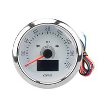 Velocimetro com Antena GPS 85mm Branco Cromado Velocimetro com Antena GPS 85mm Branco Cromado
