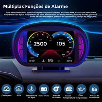 Velocímetro Digital Para Carro OBD2 GPS HUD Com Medidor De Temperatura De Água E Óleo, Pressão Da