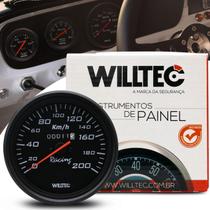 Velocímetro Universal 200km/h com Hodômetro Preto 110mm Willtec