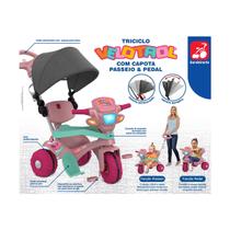 Velotrol C/ Capota Passeio & Pedal - Brinquedos Bandeirante