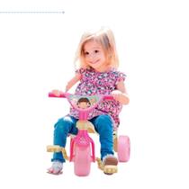 Velotrol feminino triciclo infantil motinha de plastico velocipede andador com haste empurradora mot - Samba Toys