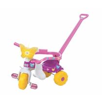 Velotrol Infantil Borboleta Rosa Luz Som Empurrador Tico Tico - Magicc Toys