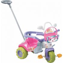 Velotrol Infantil Menina Triciclo Motinho Moto Zoom Meg Rosa