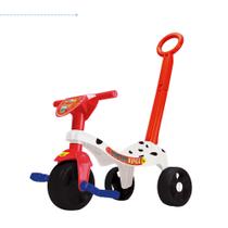 Velotrol infantil triciclo andador motinha mini moto toca motoquinha branco e vermelho super patrol