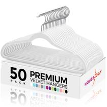 Velvet Hangers HOUSE DAY Premium, pacote com 50 armários brancos