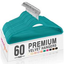 Velvet Hangers HOUSE DAY, verde menta, pacote com 60 roupas antiderrapantes