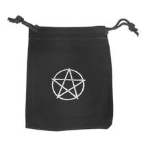 Velvet Pentagram Tarot Oracle Card Storage Bag Small Drawstring Pouch for Candy Jewely Brinco Colar Ring Pack Witch Divination Pack - Silver