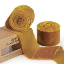 Velvet Ribbon Keypan Gold 3 jardas e 3,8 cm de largura