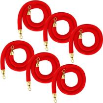 Velvet Stanchion Rope Nuogo, 6 peças de ganchos dourados vermelhos de 1,5 m