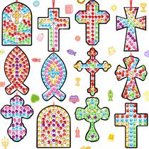 Vencedor do kit Suncatcher Craft Why 36 conjuntos VBS Sun Catcher Cross