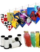 Venda Casada 50pipas 50cm + 50 Rabiola + Pacote Linha 100jds