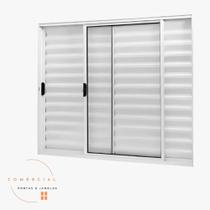 Veneziana 3 folhas 100 x 120 sem grade linha modular aluminio 18 branca Veneziana 3 folhas 100 x 120 sem grade linha modular aluminio 18 branca