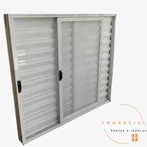 Veneziana 3 folhas 100x120 com tela mosqueteira linha modular aluminio branco Veneziana 3 folhas 100x120 com tela mosqueteira linha modular aluminio branco