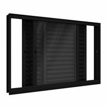 Veneziana 3 Folhas 100X200 Alumínio Preto Linha 25 Jade Veneziana 3 Folhas 100X200 Alumínio Preto Linha 25 Jade