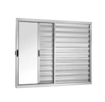 Veneziana 3 Folhas Alumínio Brilhante, Branco ou Preto Linha 18 Modular