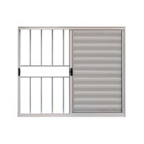 Veneziana 3 Folhas de Correr C/Grade 1.00 X 1.00 Aluminio Branco Linha Modular - Hale
