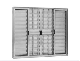 Veneziana 6 folhas 1,00 x 1,00 c/grade alumínio brilhante