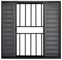 Veneziana 6 folhas 1,00 x 1,00 c/grade alumínio preto