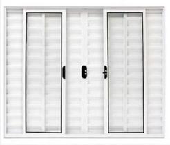 Veneziana 6 Folhas Alumínio Brilhante, Branco ou Preto Linha 18 Modular