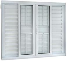 Veneziana 6 Folhas C/Grade 1.00x1.50 Branca Linha 25