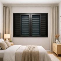 Veneziana 6 Folhas de Correr Alumínio Preto 100x150 Linha 25 Veneziana 6 Folhas de Correr Alumínio Preto 100x150 Linha 25