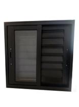 Veneziana A 100 x 80 L 3 folhas Correndo em Alumínio preto Linha 25 Premium Veneziana A 100 x 80 L 3 folhas Correndo em Alumínio preto Linha 25 Premium