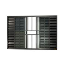 Veneziana Confort 6 Folhas com Grade Vidro Liso 100cm X 200cm Brimak