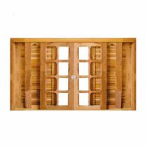 Veneziana de Correr 6 Folhas Padrão Imbuia Reto - Com Ferragens 2.00 x 1.00 - Hale