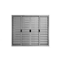 Veneziana de Correr 6 Folhas S/Grade Aluminio Brilhante 1.00 x 1.00 Linha Modular - Hale Veneziana de Correr 6 Folhas S/Grade Aluminio Brilhante 1.00 x 1.00 Linha Modular - Hale