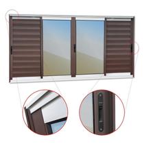 Veneziana Elite 6 Folhas Moveis 120 x 240 Vidro Reflex Mix Corten Brimak Veneziana Elite 6 Folhas Moveis 120 x 240 Vidro Reflex Mix Corten Brimak