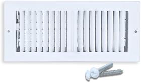Vent Register Sierra Grates 12x6 cm em aço bidirecional branco Vent Register Sierra Grates 12x6 cm em aço bidirecional branco